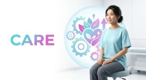 평온한 표정의 환자가 재활을 마치고 회복하는 모습의 이미지